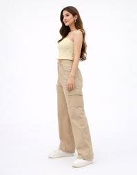 Women's High-Waisted Wide Leg Cargo Pants