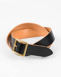 Vintage Gold Buckle Leather Belt
